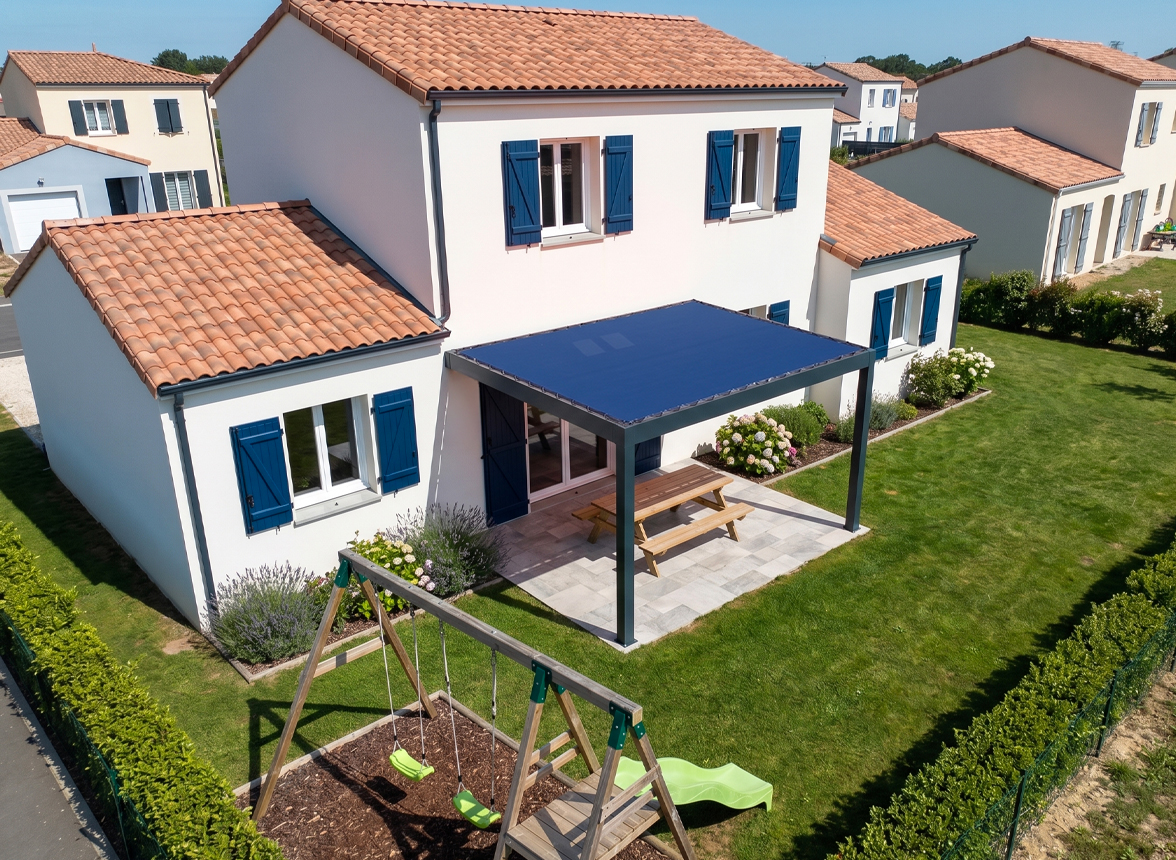 Pergola toile adossée