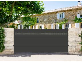 Portail coulissant alu plein​ - HOLE