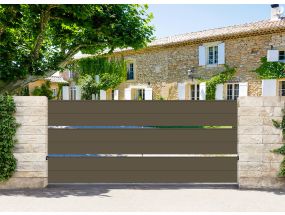 Portail coulissant alu ajouré - XL