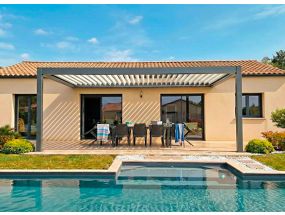 Pergola bioclimatique adossée - ZENSUN - 6x4m
