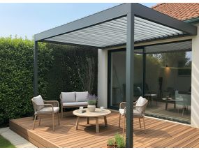 Pergola bioclimatique adossée - ZENSUN - 3.5x3.5m