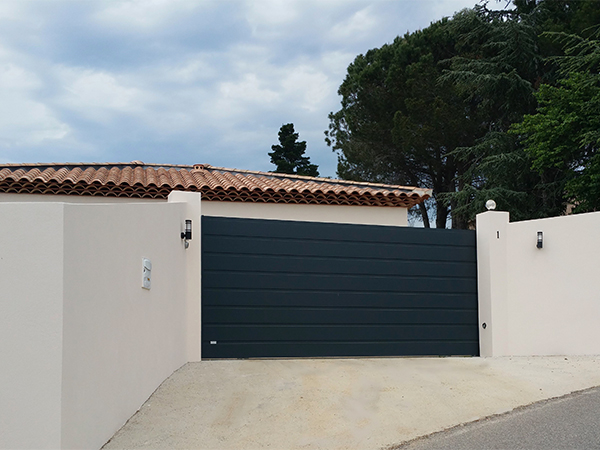 Portail coulissant FLAT gris anthracite